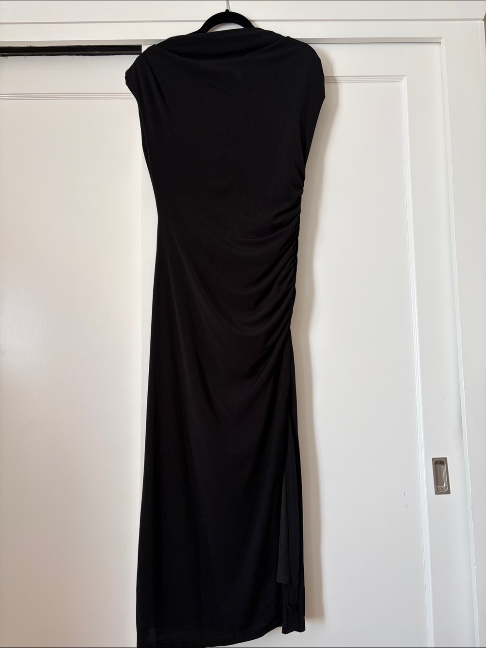 Robbie Bee Black Maxi Dress with Side Ruching